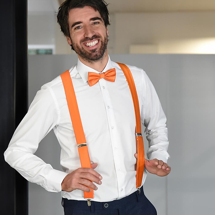 bretels polyester stof oranje repp