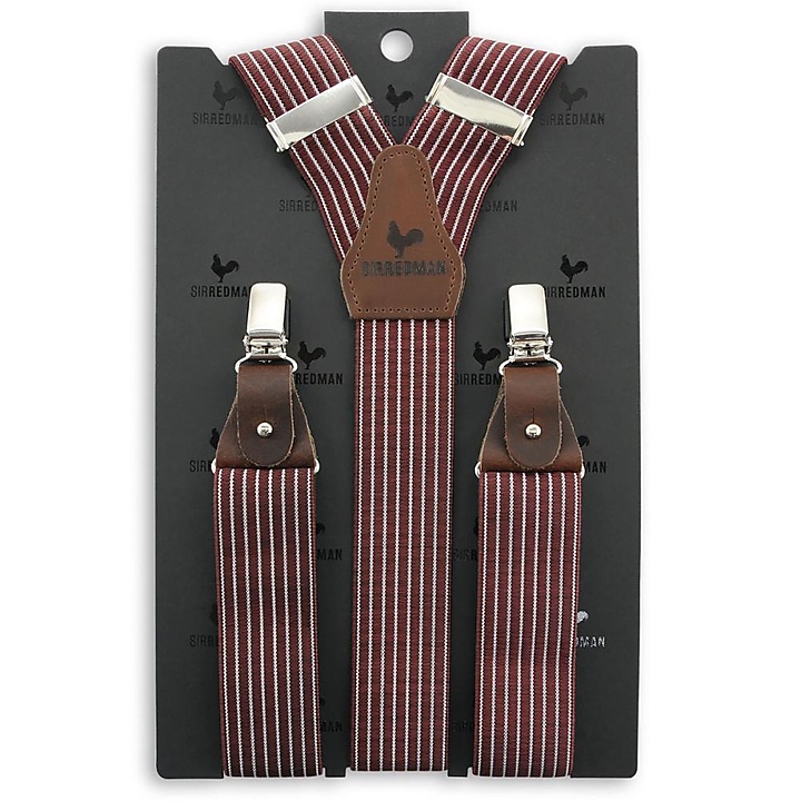 bretels Striped Gent bordeaux