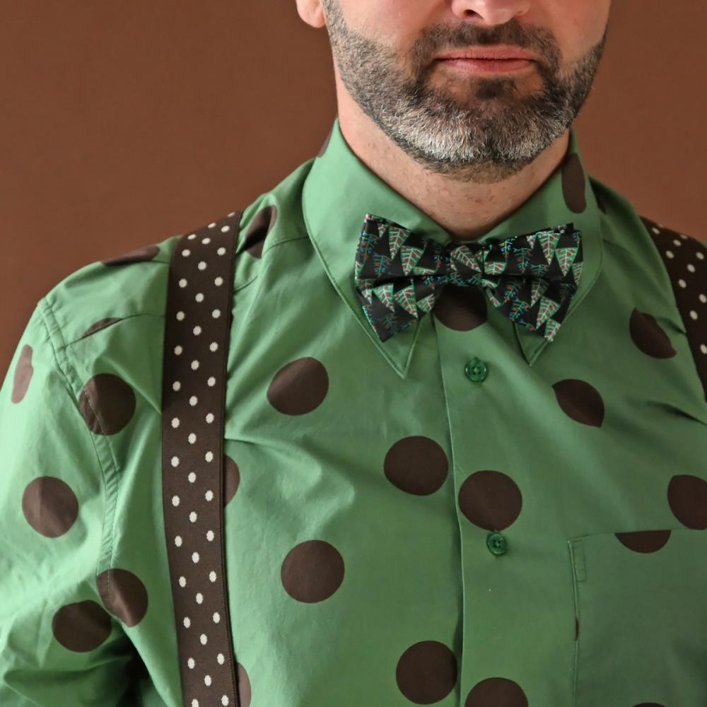 bretels zwart met witte polkadots - 1