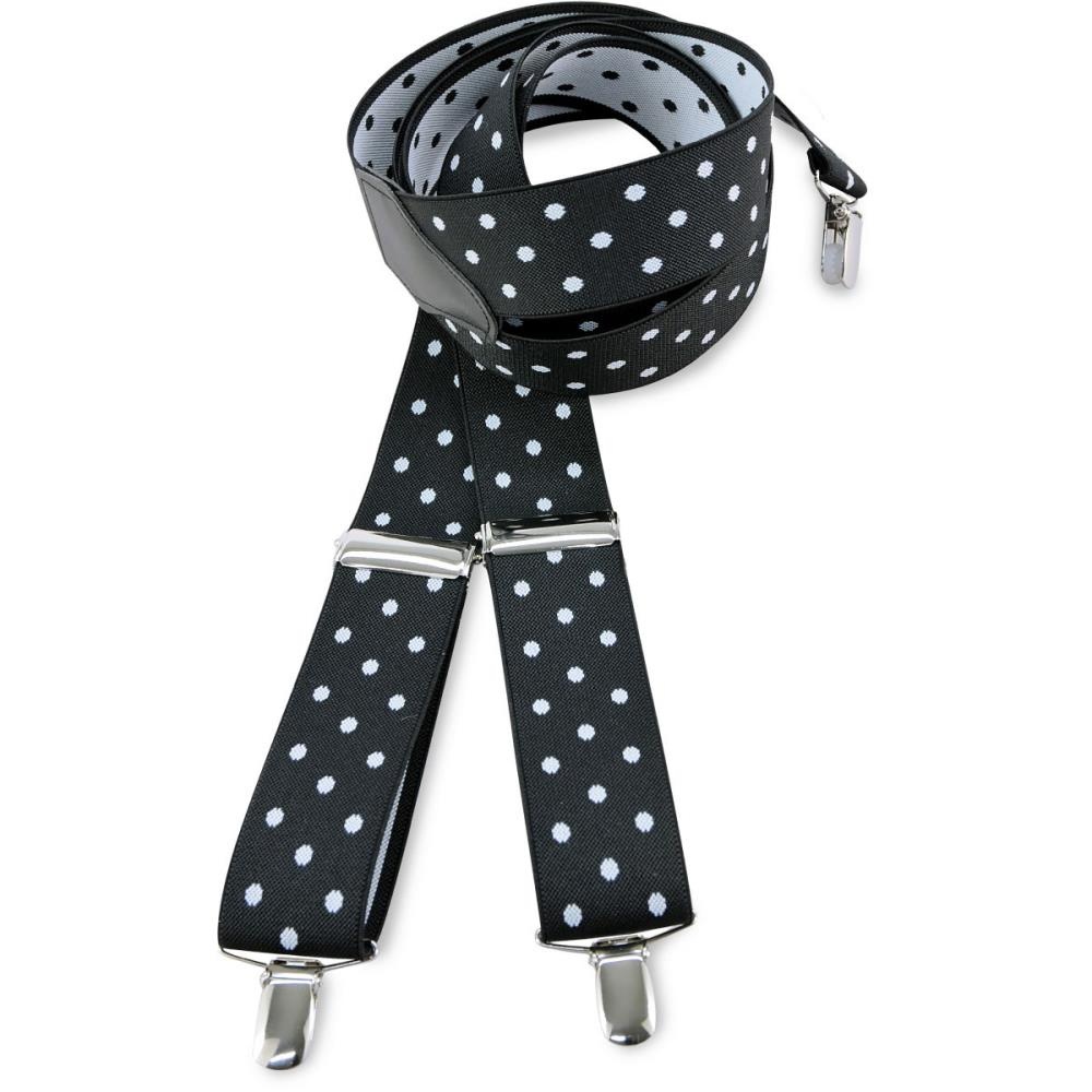 bretels zwart met witte polkadots - 2
