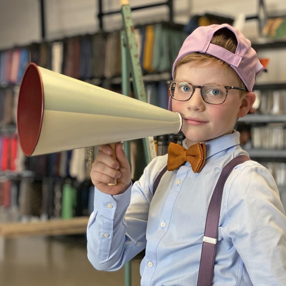 gebreide kinderstrik cognac - 1