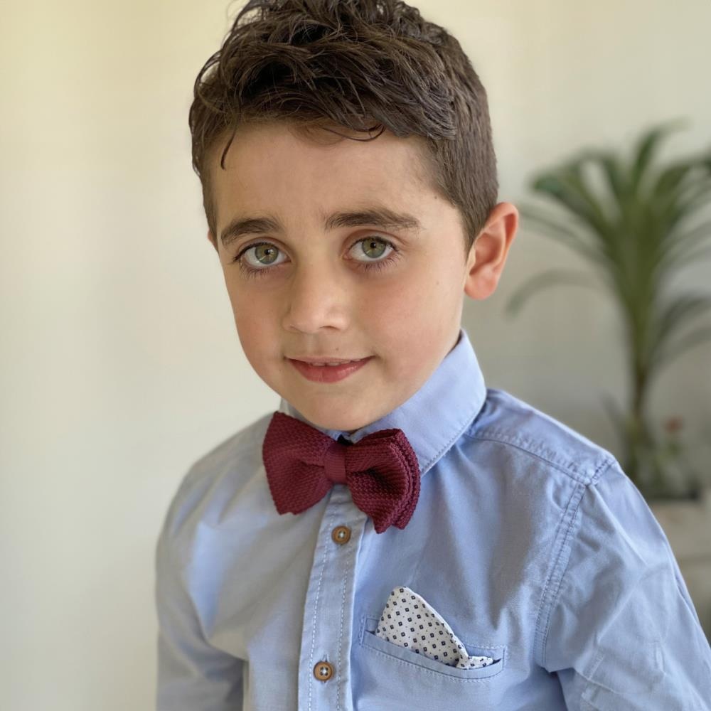 gebreide kinderstrik mauve - 1