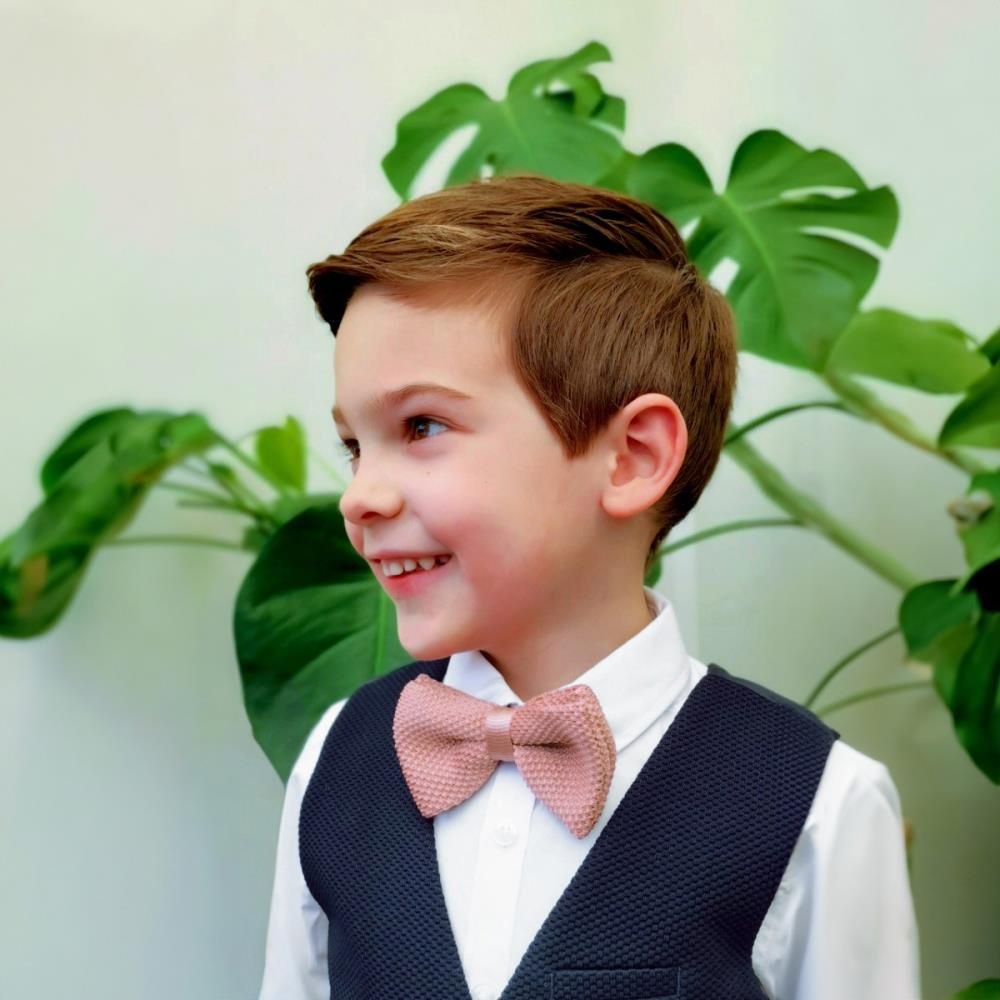 gebreide kinderstrik zachtroze - 1