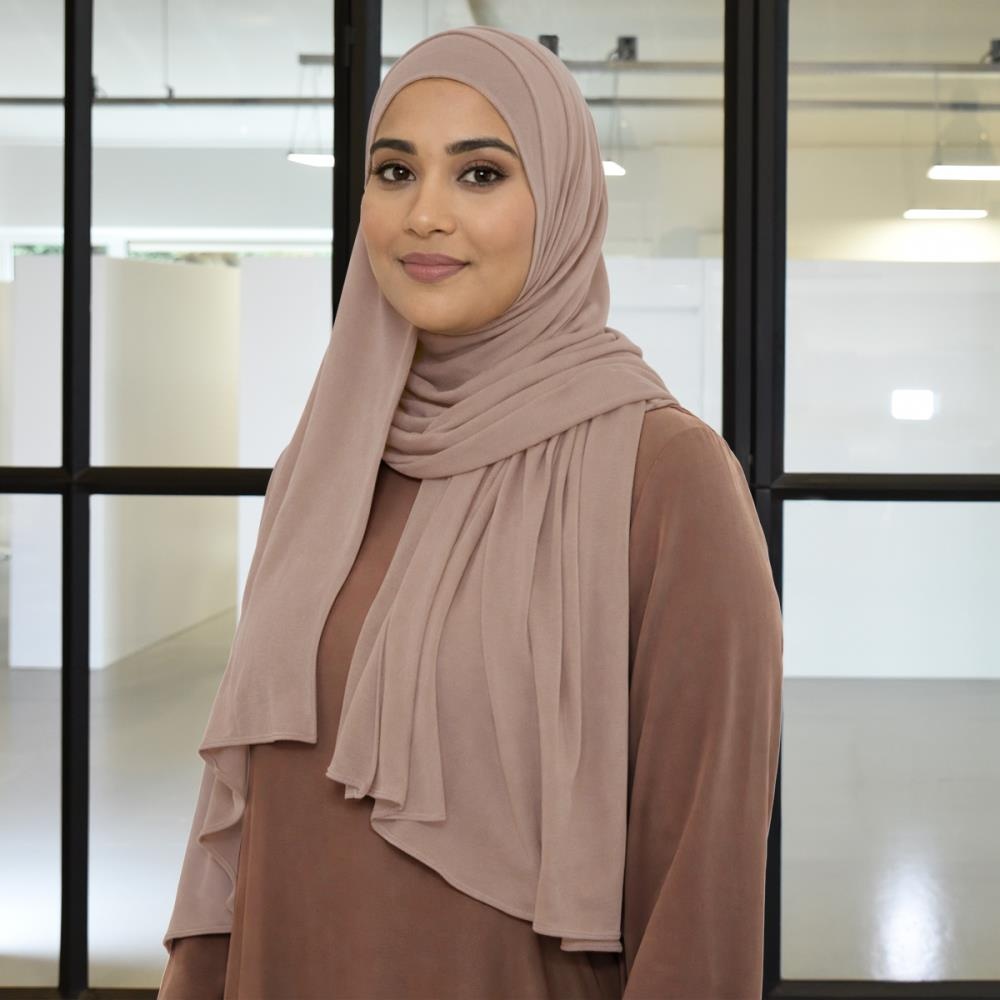 hoofddoek polyester jersey uni antique rose - 2