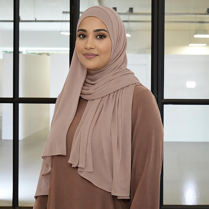 hoofddoek polyester jersey uni antique rose