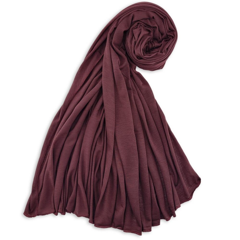 hoofddoek polyester jersey uni aubergine - 2