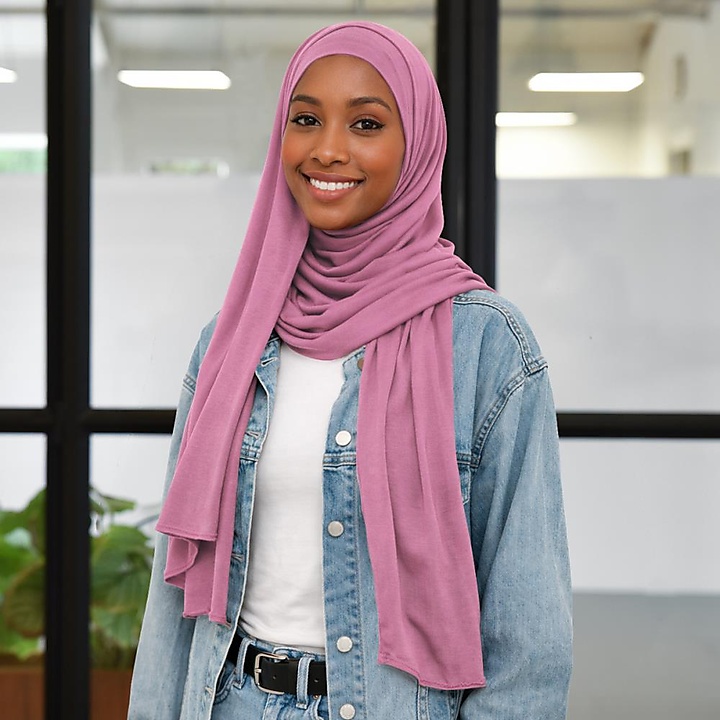 hoofddoek polyester jersey uni berry