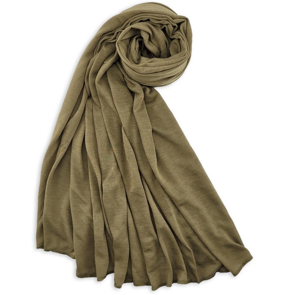 hoofddoek polyester jersey uni khaki - 1