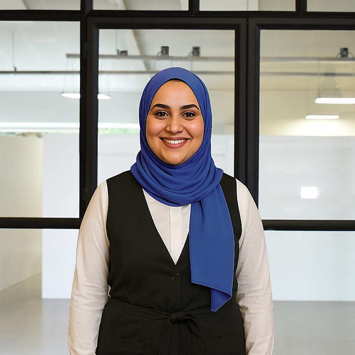 hoofddoek polyester jersey uni kobaltblauw