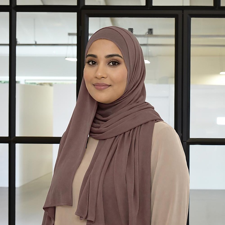 hoofddoek polyester jersey uni mauve