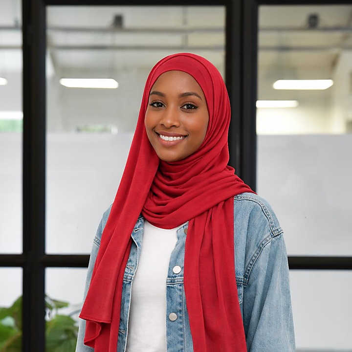 hoofddoek polyester jersey uni rood