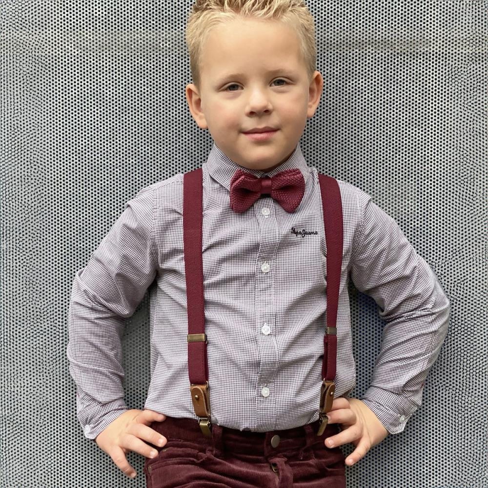 kids bretels combi pack Mr Buck Burgundy - 1