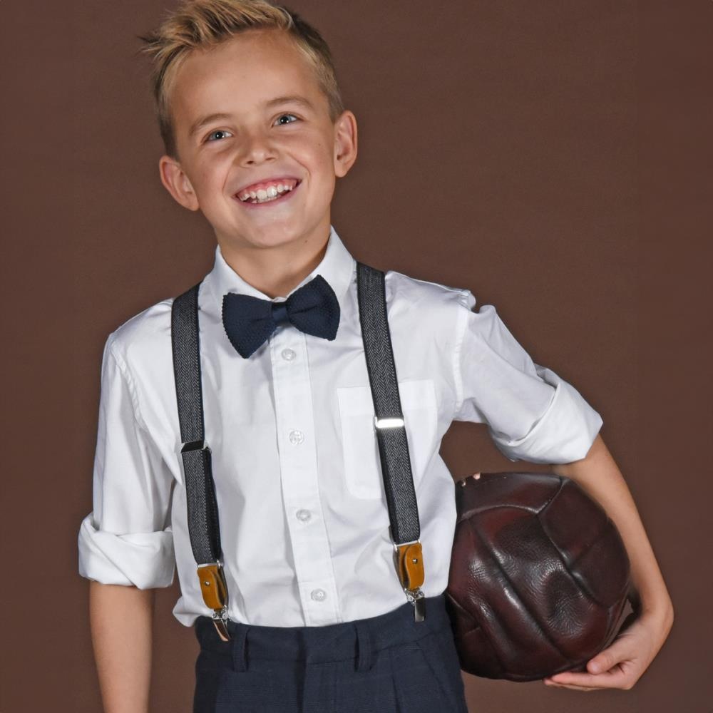 kinderbretels Visgraat motief blauw - 1