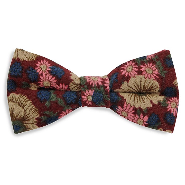 kinderstrik Vintage Flower bordeaux