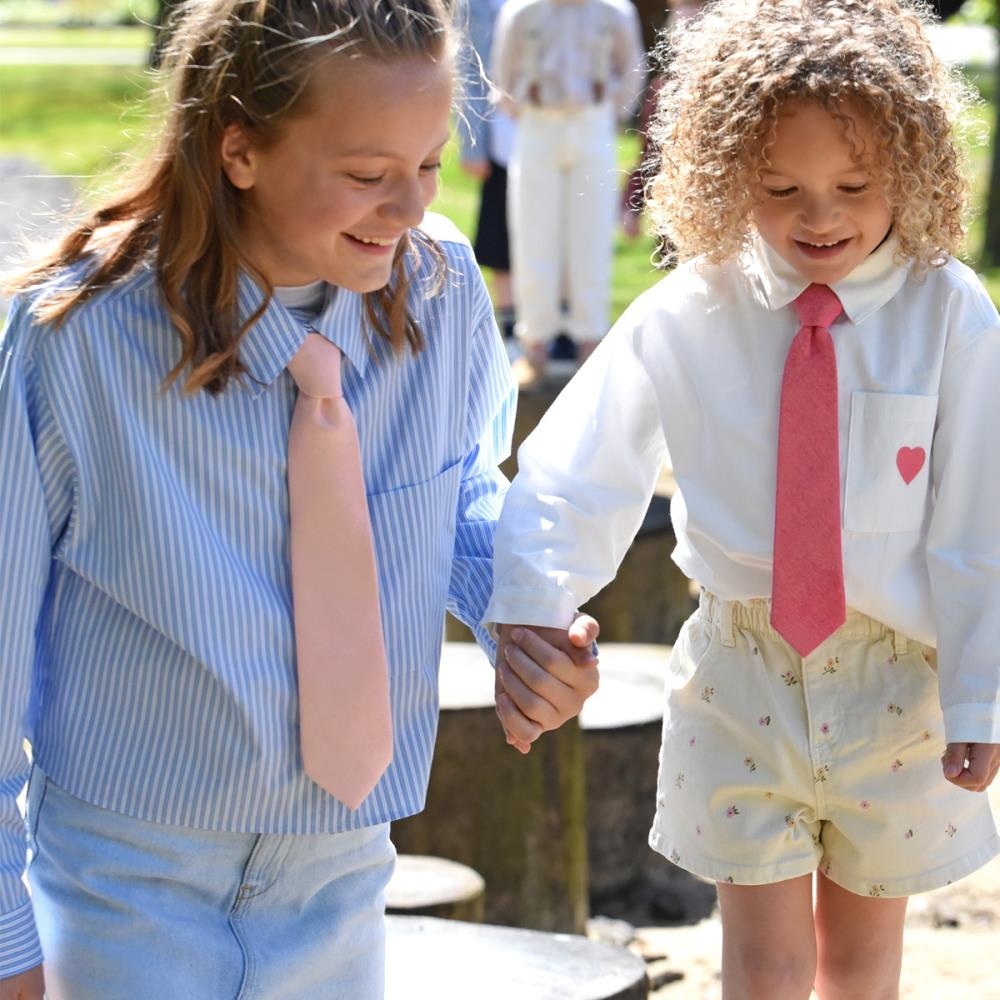 Kinderstropdas katoen zalmroze - 1