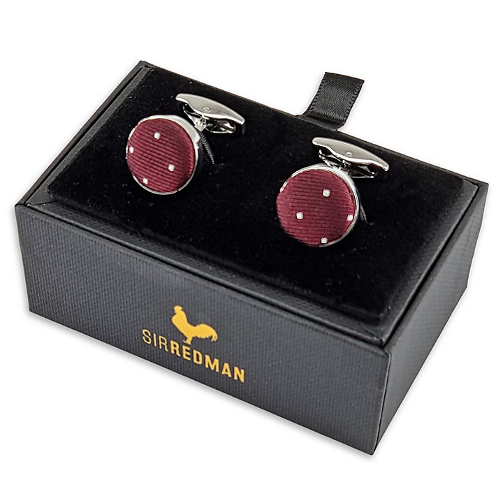 manchetknopen Mayfair Dots Burgundy