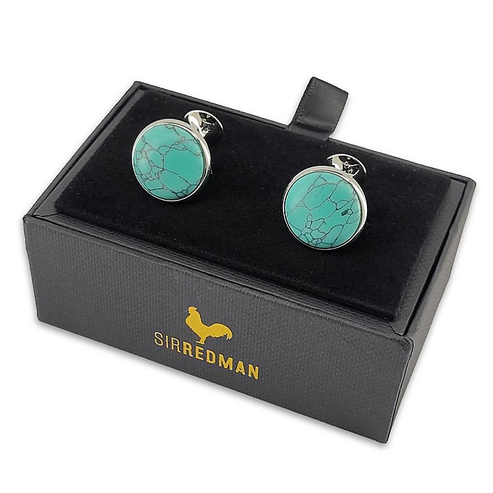 manchetknopen Western turquoise