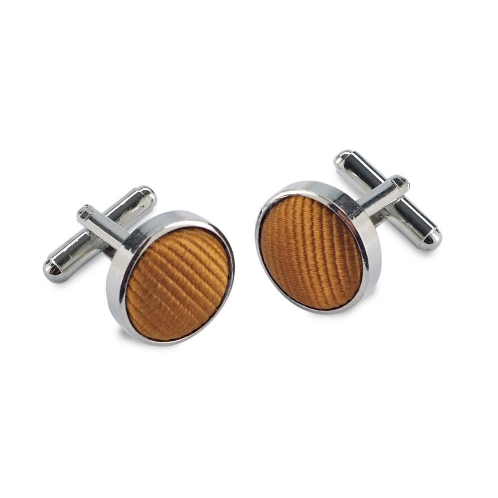 manchetknopen zijde cognac repp - 1