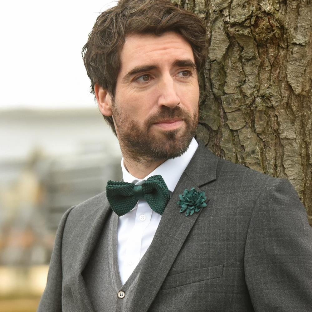 Revers pin dahlia dots groen zwart - 1