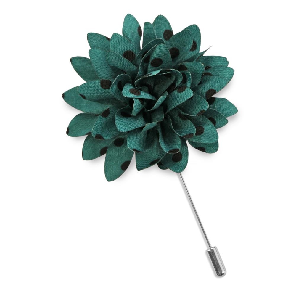 Revers pin dahlia dots groen zwart - 2