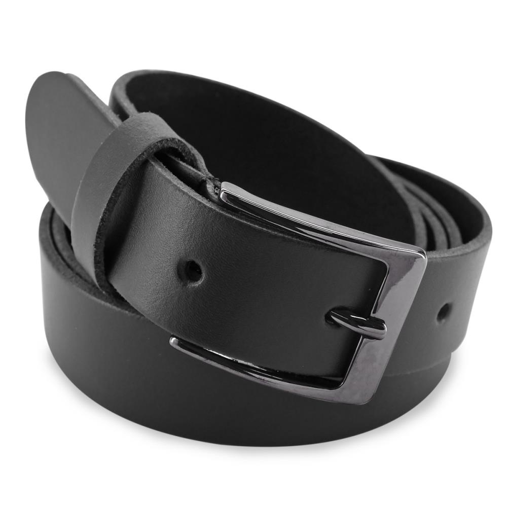 rundlederen riem 3 cm zwart - 1