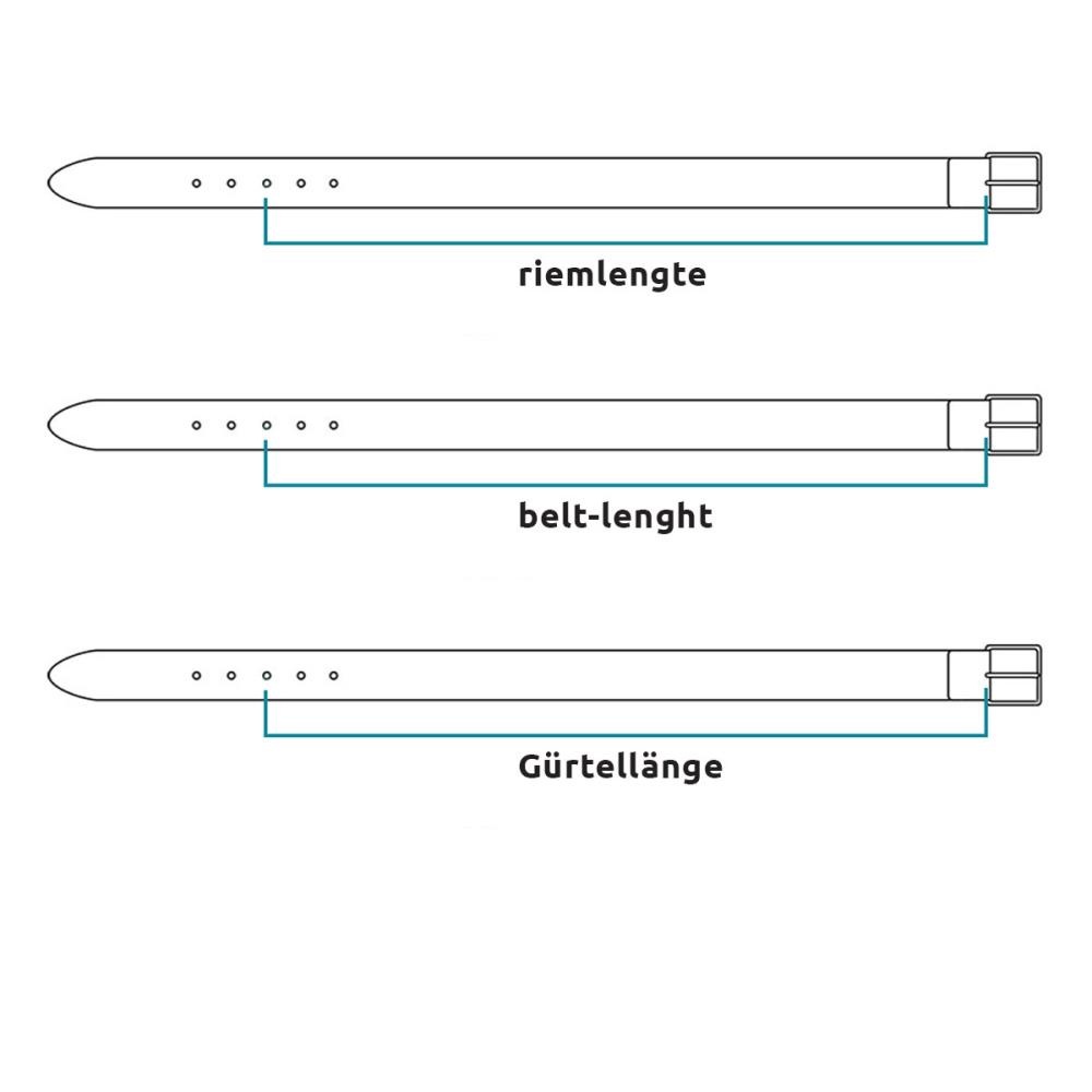 rundlederen riem 3,5 cm zwart - 2