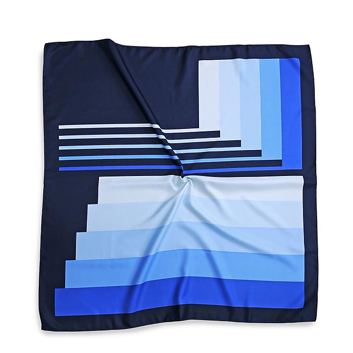 sjaal blauw gestreept vierkant