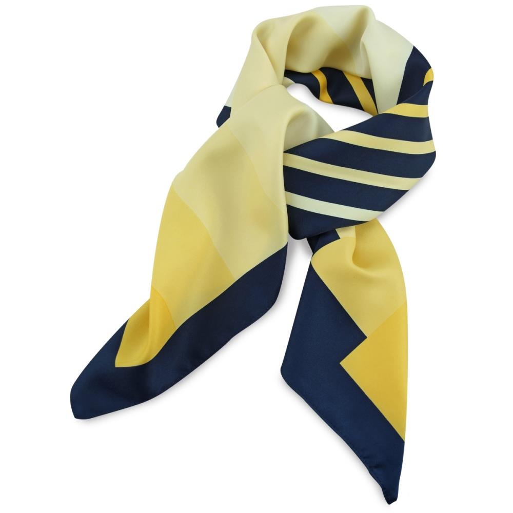sjaal geel / blauw / wit vierkant - 1