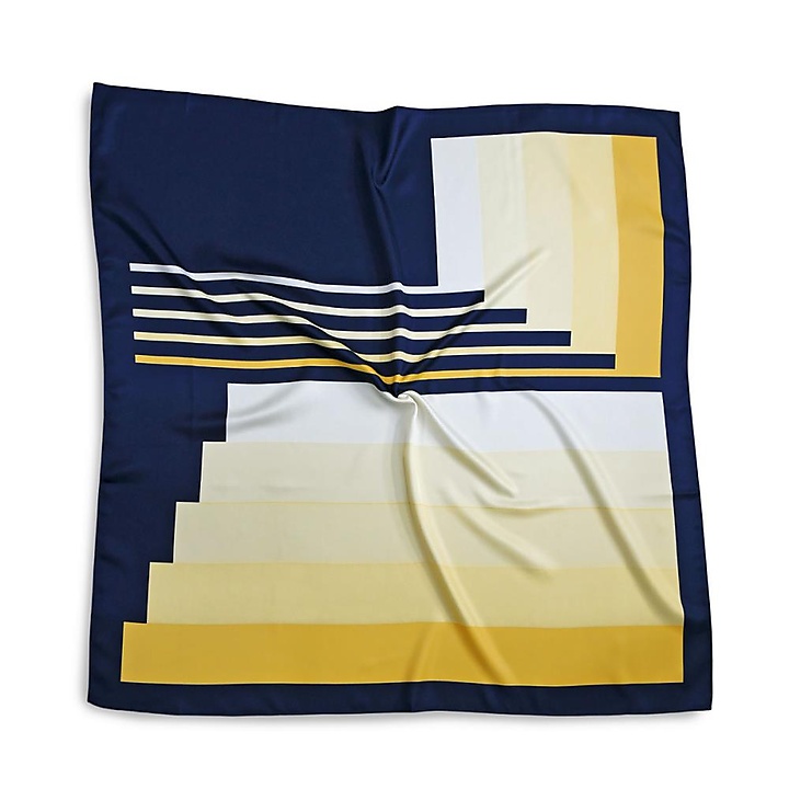 sjaal geel / blauw / wit vierkant