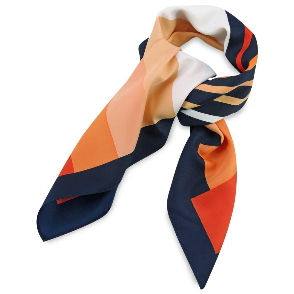 sjaal oranje gestreept vierkant - 1