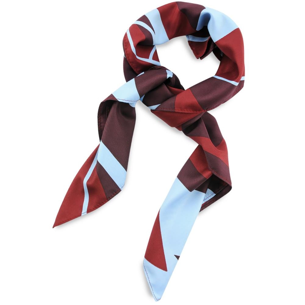 sjaal patroon aubergine lichtblauw vierkant - 1