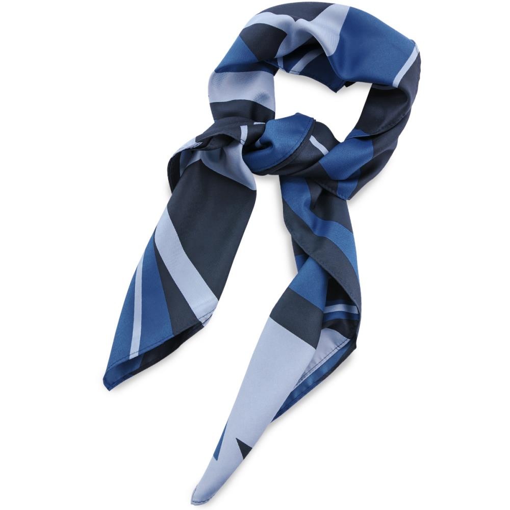 sjaal patroon denimblauw wit vierkant - 1