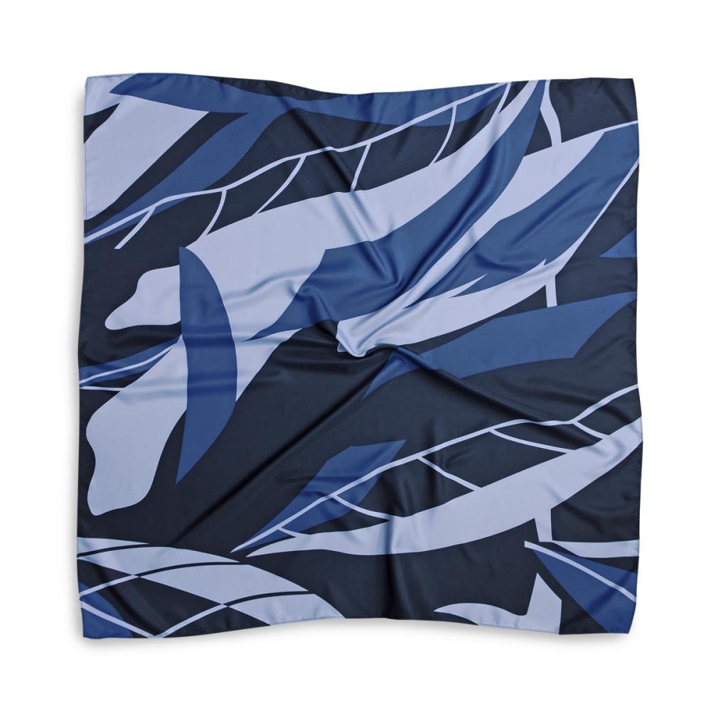sjaal patroon denimblauw wit vierkant - 2