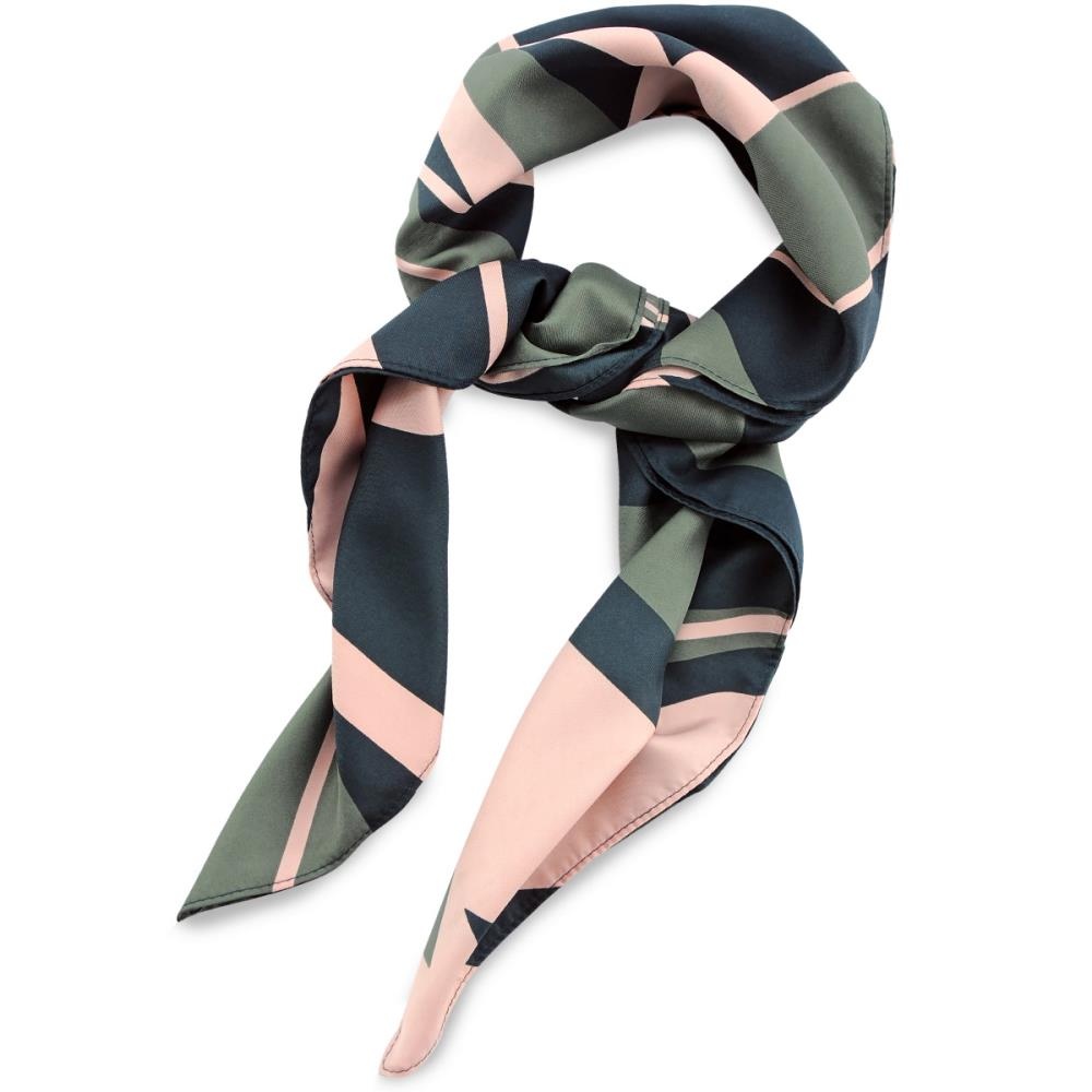 sjaal patroon groen roze vierkant - 1