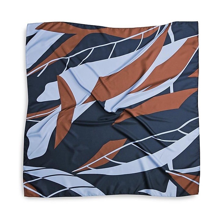 sjaal patroon navy roest vierkant