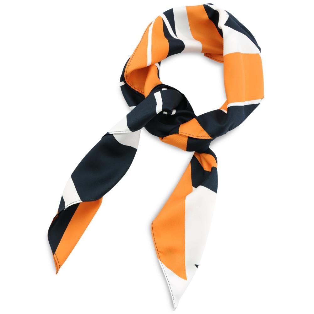 sjaal patroon oranje wit vierkant - 1