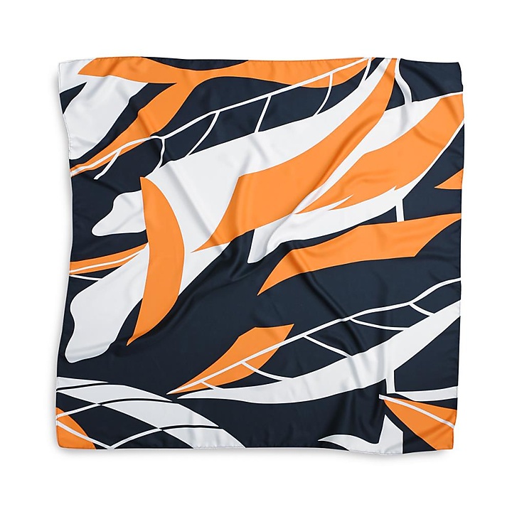 sjaal patroon oranje wit vierkant