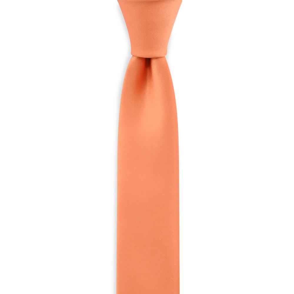 Skinny stropdas oranje satijn - 1