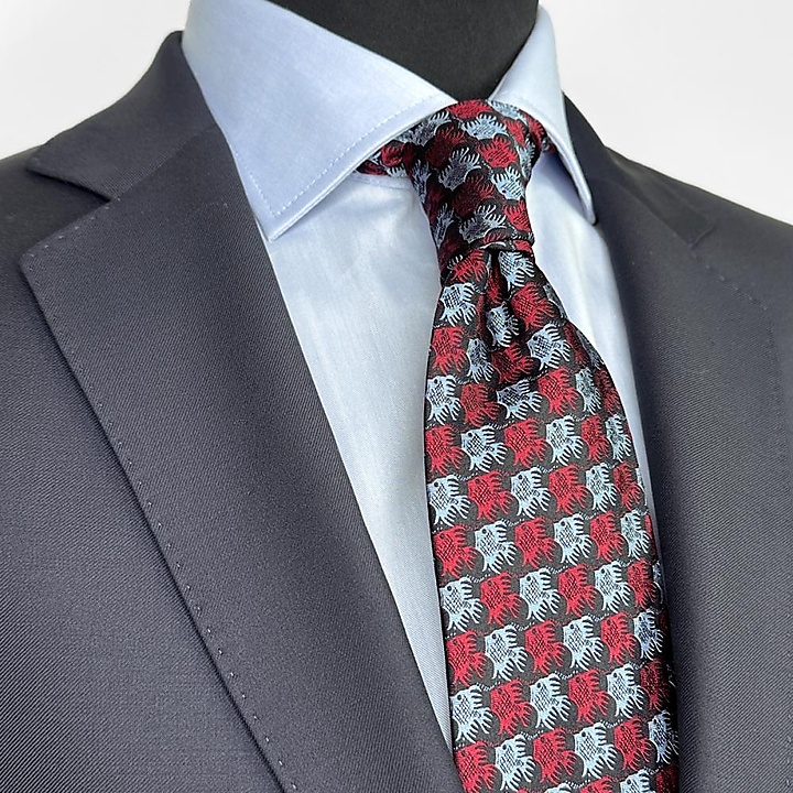 stropdas Fish Birds red