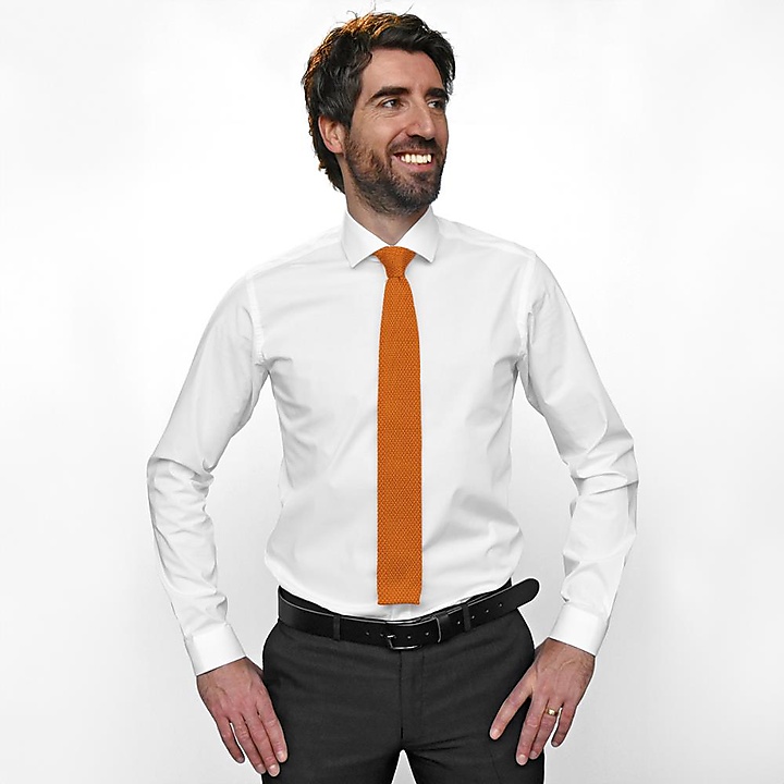stropdas gebreid oranje