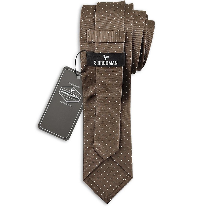 stropdas Mayfair Dots Brown