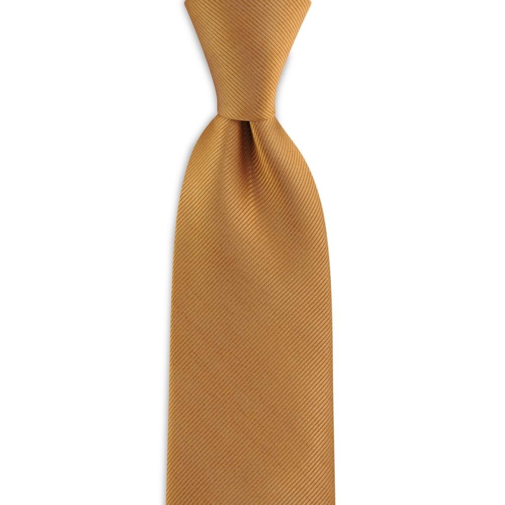 stropdas zijde cognac repp - 1