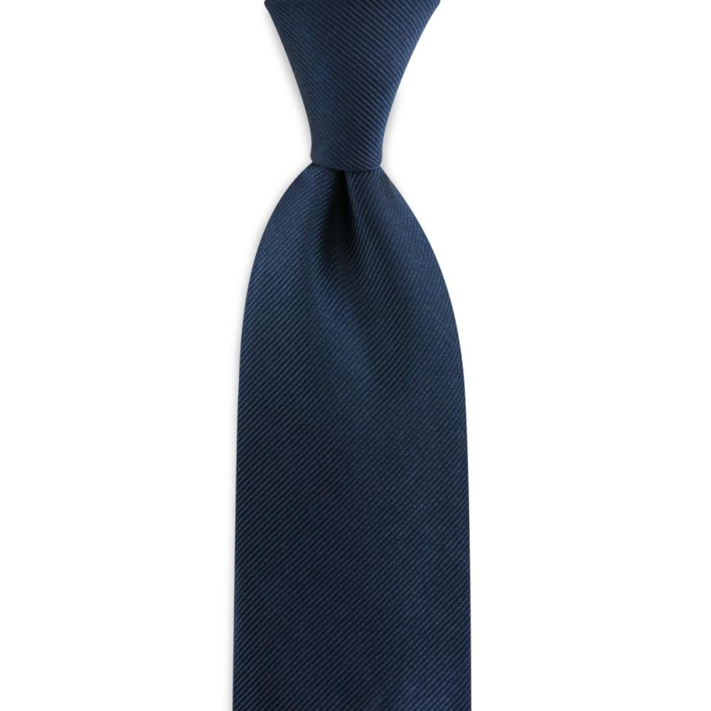 stropdas zijde marineblauw repp - 1
