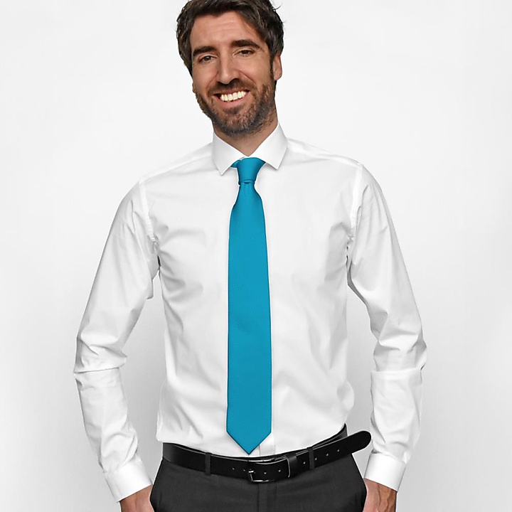 Stropdas zijde repp turquoise
