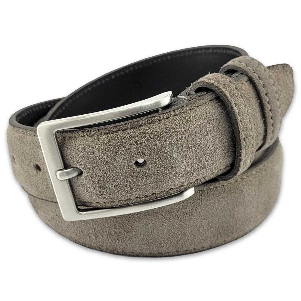 suede riem lichtgrijs L - 1