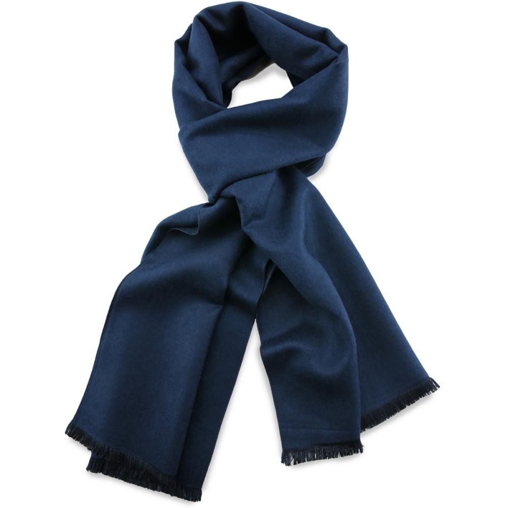 unisex sjaal uni viscose marineblauw langwerpig - 1