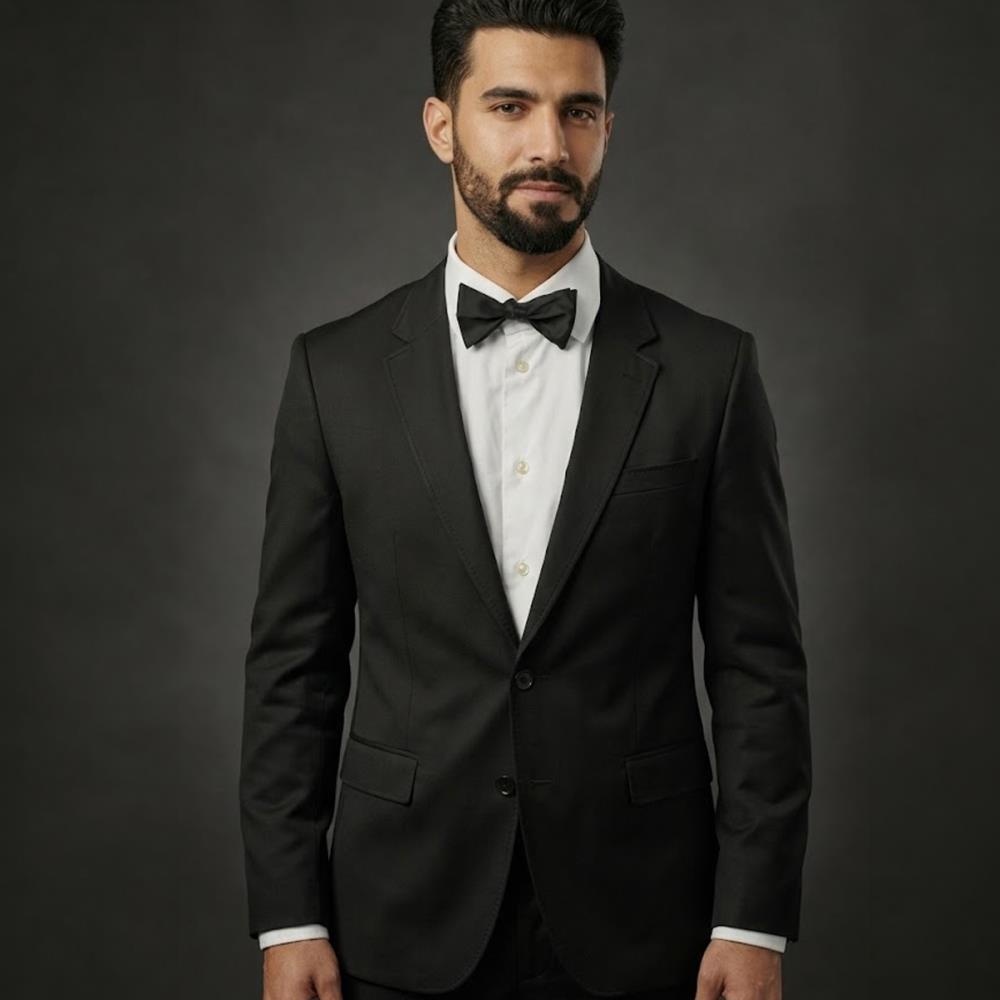 vlinderdas zwart satijn - 2