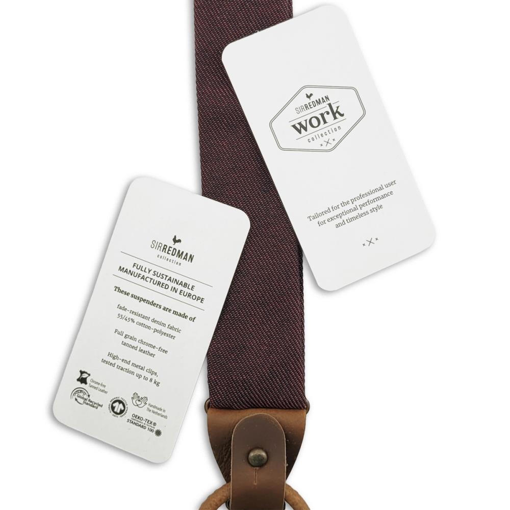 WORK bretels denim burgundy - 3