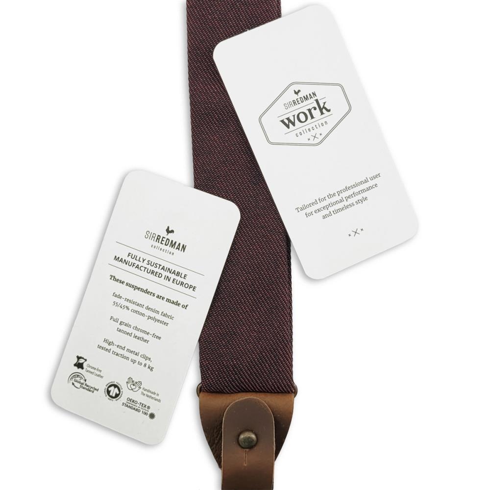 WORK bretels denim burgundy - 3