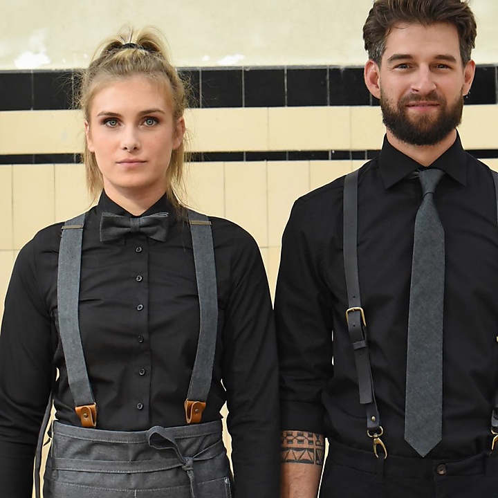 WORK bretels denim zwart